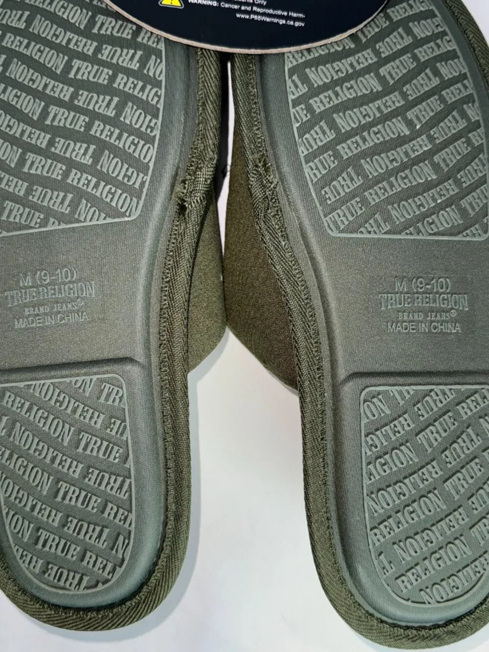 True religon Men's Designer Slippers House Shoes Slides Size 9-10 us